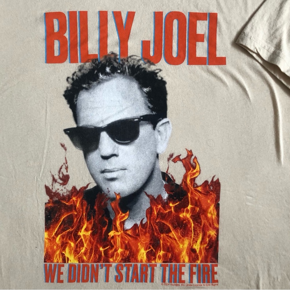 Billy Joel "we didn’t start the fire" tee shirt top XL New NWT Lee